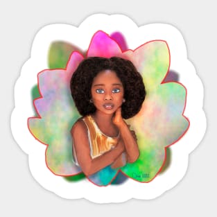 Young afro girl Sticker